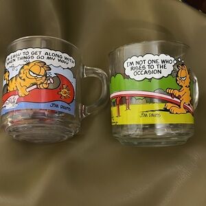 McDonald’s 1978 RARE Garfield Glass Mugs (2)💥 ‼️PRICE CUT‼️